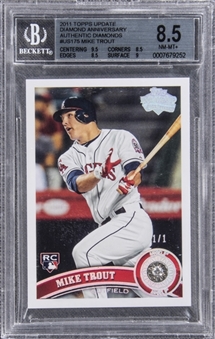 2011 Topps Update Diamond Anniversary #US175 Mike Trout Rookie Card (#1/1) – BGS NM-MT+ 8.5